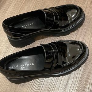Marc Fisher Black Patent Loafers